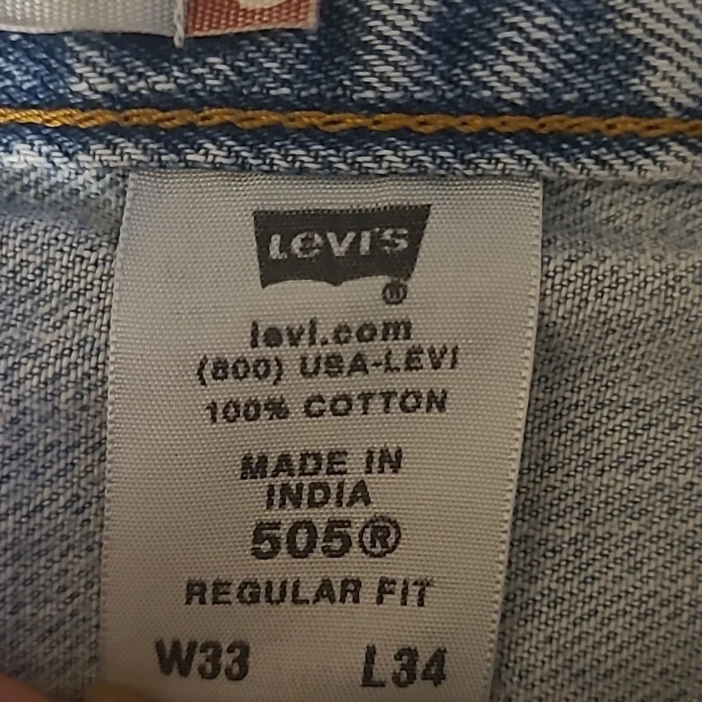 Levi’s 505 Vintage 90's Denim Faded Thrashed Blue Jeans Straight Leg 31 x 32